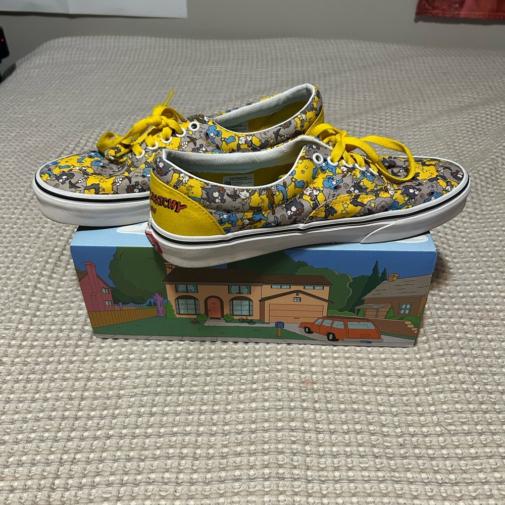 Vans Yellow Cartoon Print Sneakers itchy and scrathy